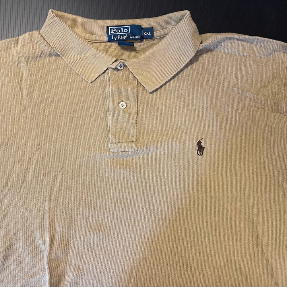 Ralph Lauren Tan Polo Shirt Classic Cotton Pique